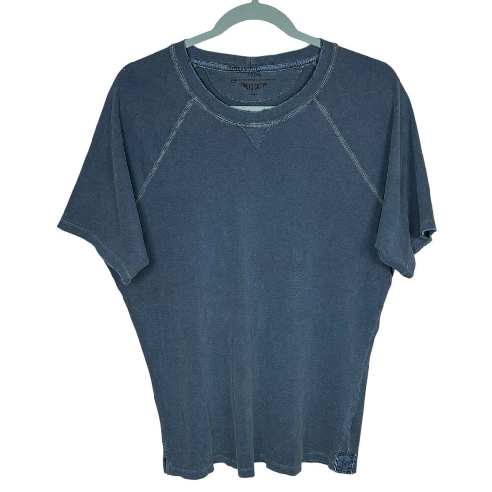AG Adriano Goldschmied T-Shirt Men M Blue Grunge Magic Cotton Tee Distressed NEW